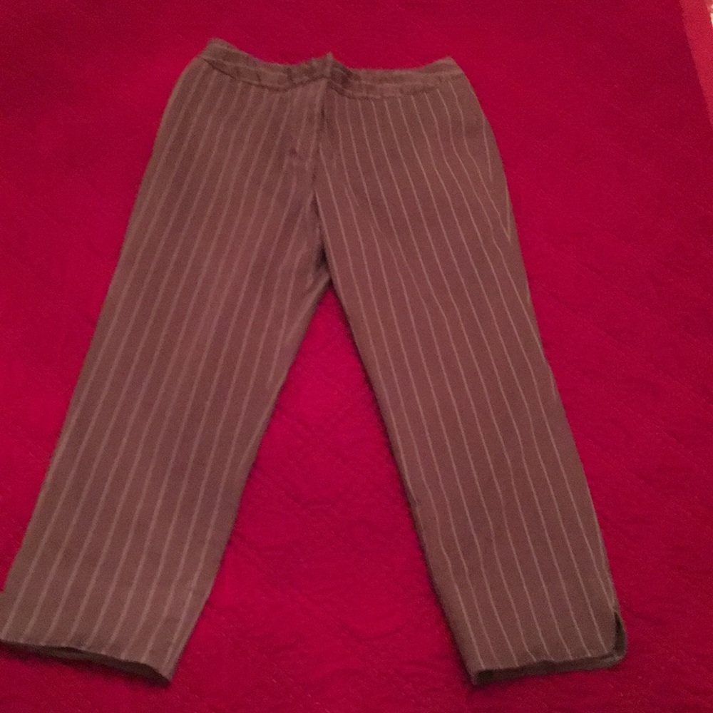 Women’s brown and white striped pants sz 12